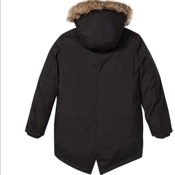 Eddie Bauer Black Kids Jacket with Faux Fur Hood - Picture 2 of 4